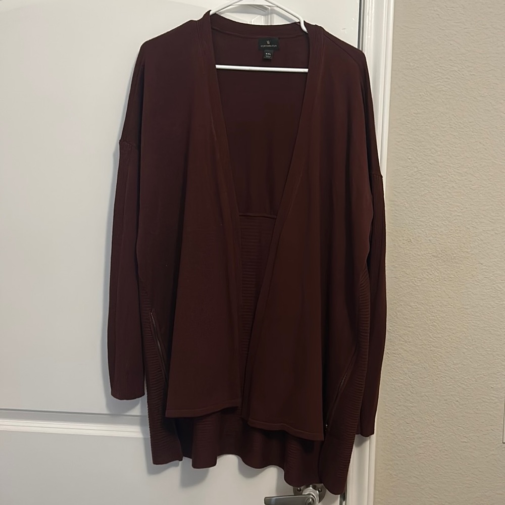 Long Cardigan Maroon Size XXL
